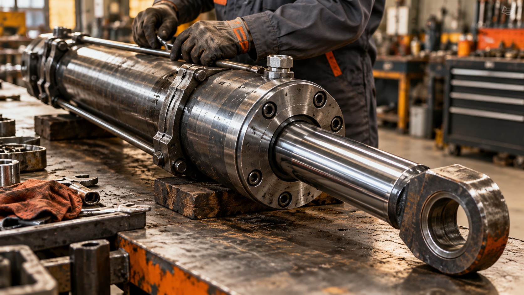 Illustrative hydraulic repair workshop